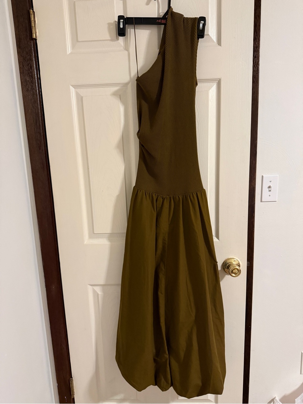 Zara One-Shoulder Brown Midi Skirt - Picture 2 of 7